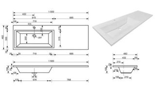 Раковина Style Line Estetus Даллас СС-00002435 Л 150см белый